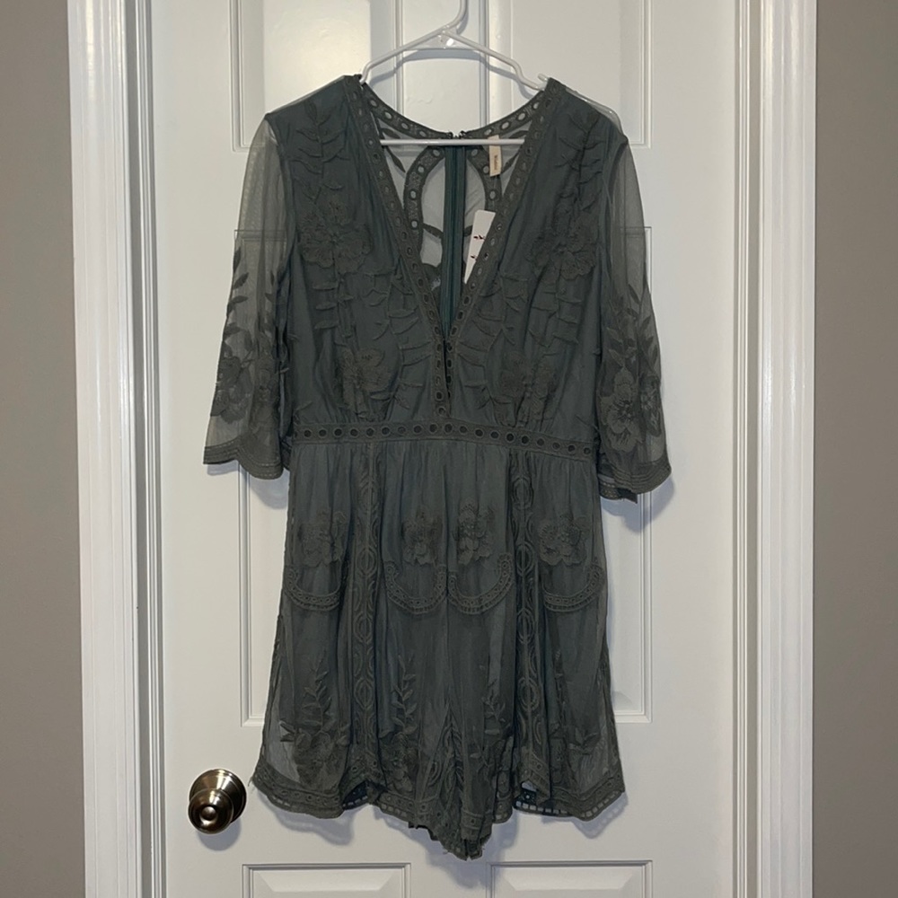 NWT Sage Lace Romper